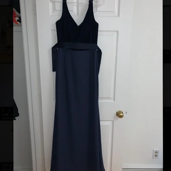 vera wang navy blue bridesmaid dress Saint + Sofia | Sleeveless Maggie Wrap Dress | Dresses | Navy